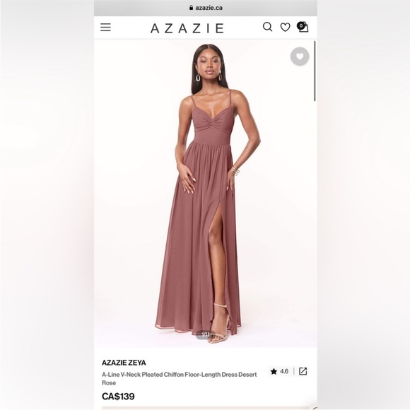 Azazie Desert Rose Zeya Dress - Picture 1 of 7